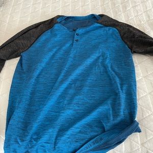 lululemon athletica Blue and Black Long Sleeve Tee
